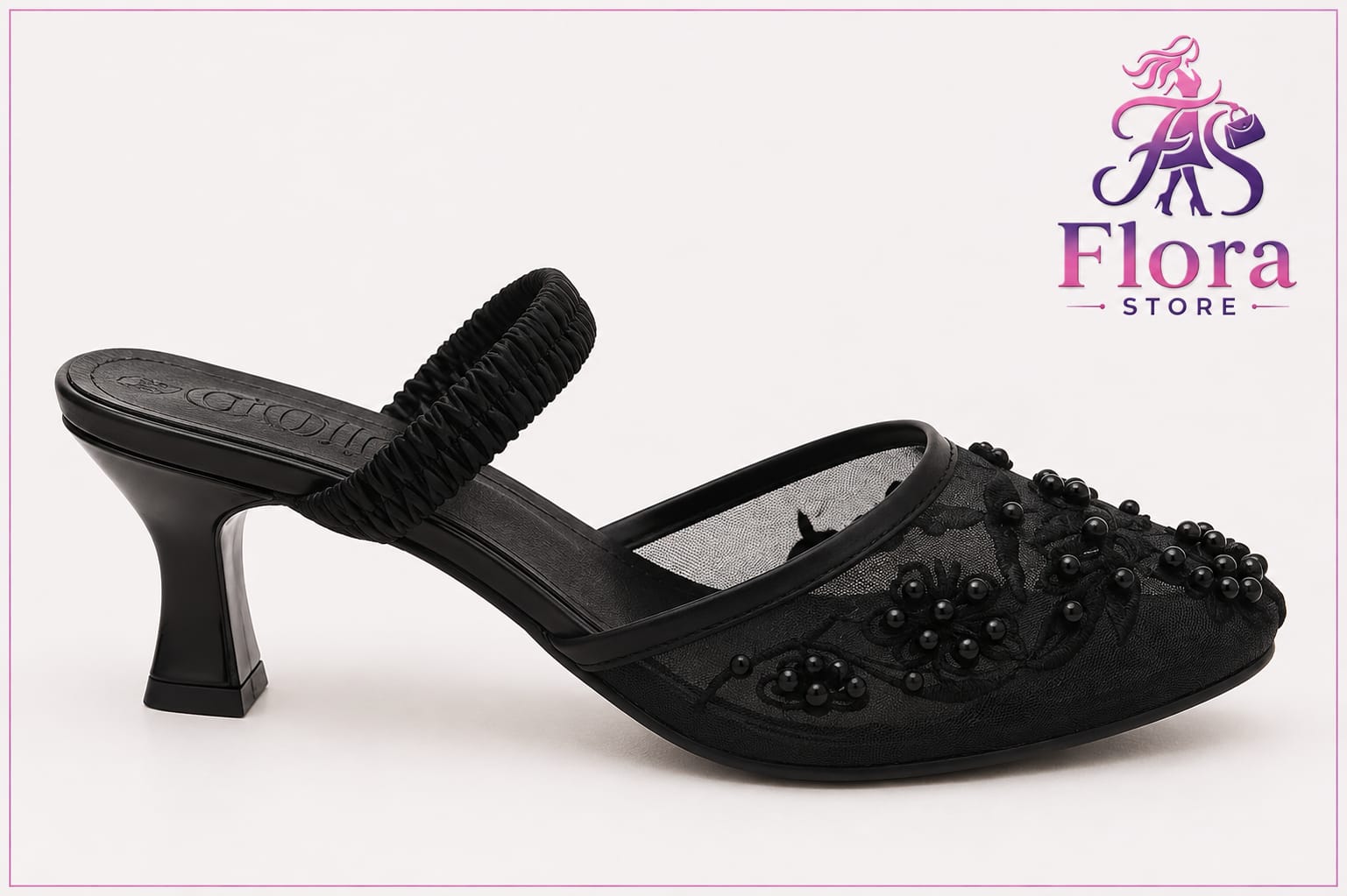 WhatsApp Image 2026-08-01 at 1.06.24 PM سليبر لؤلؤة الليل – Midnight Pearl Mule - الصورة 1